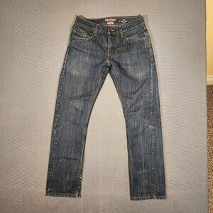 Levi's Denizen 218 Straight Fit Men's Blue Jeans 30W 32L Cotton Polyester Blend